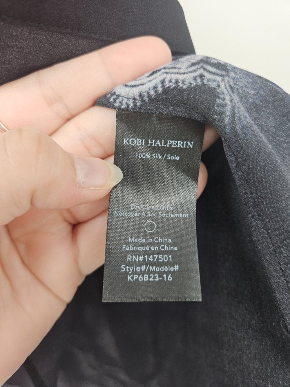 Kobi Halperin Sheri Silk Button Up Blouse Black Women's Size XL Career Evening - Picture 9 of 11